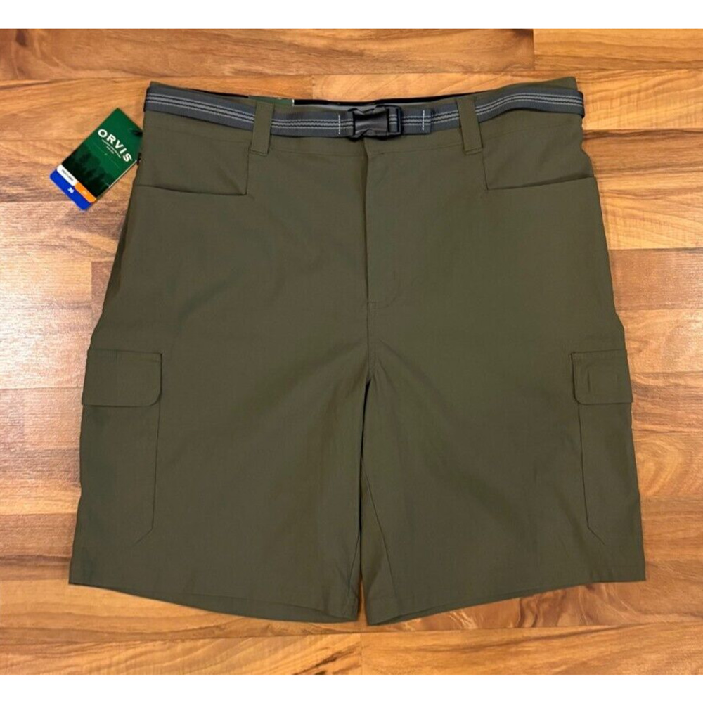 Orvis Cargo Shorts Men with belt Green Size 36 NWT